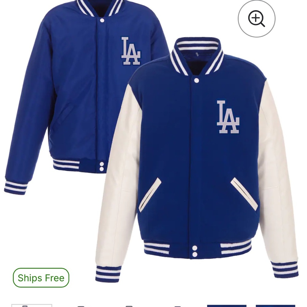 Dodgers Blue and White Varsity Jacket